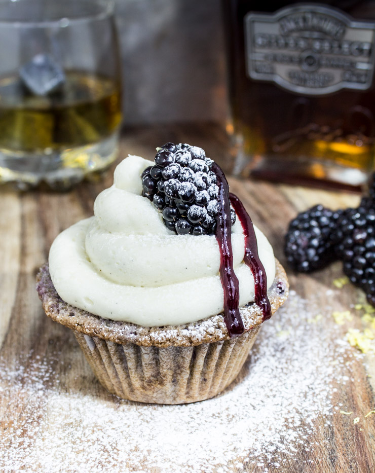 Blackberry Bourbon Cupcakes from SouthernFATTY.com