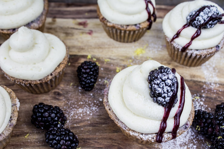 Blackberry Bourbon Cupcakes from SouthernFATTY.com