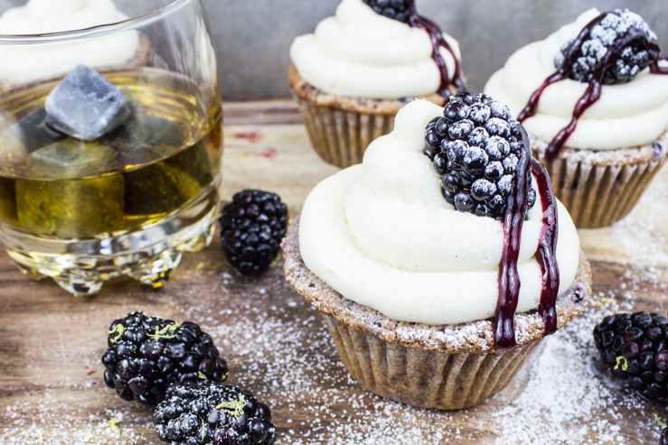 Blackberry Bourbon Cupcakes from SouthernFATTY.com