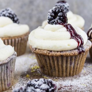 Blackberry Bourbon Cupcakes from SouthernFATTY.com