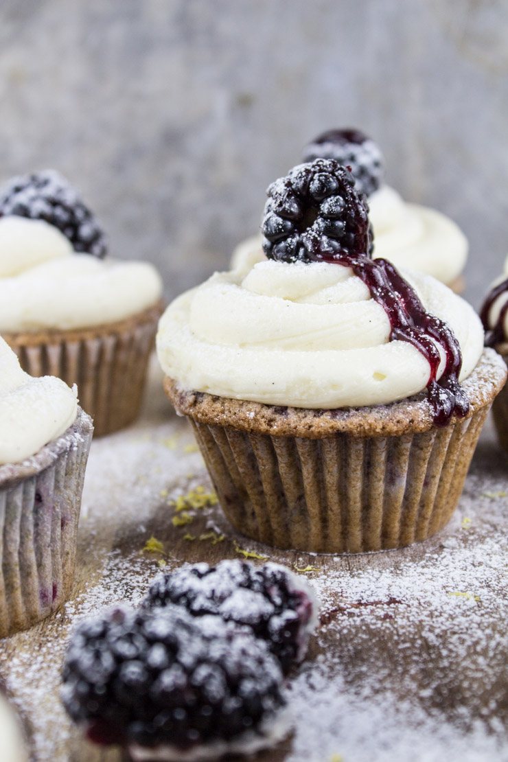 Blackberry Bourbon Cupcakes from SouthernFATTY.com