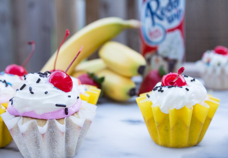 Banana Split Cupcakes