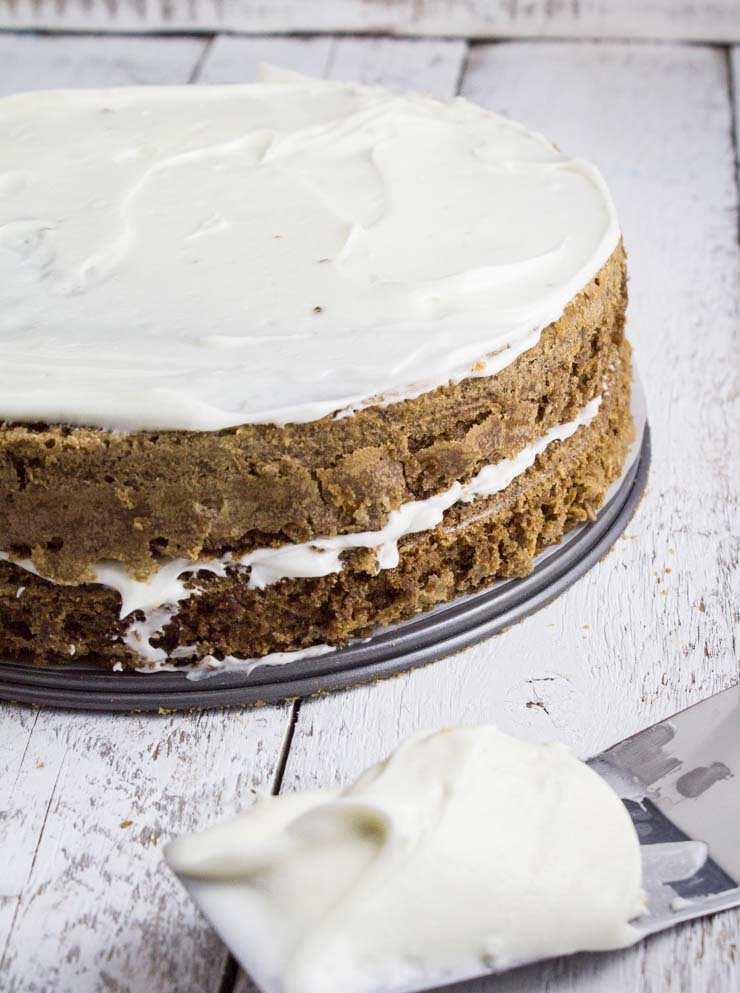 Stacking Carrot Cake Layers