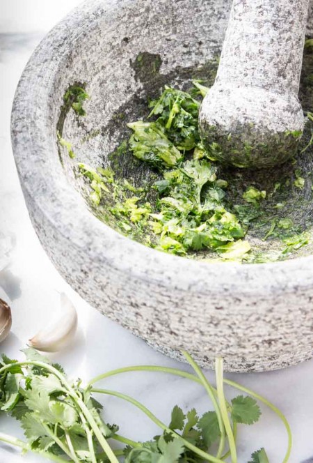 Cilantro and Garlic for Guacamole