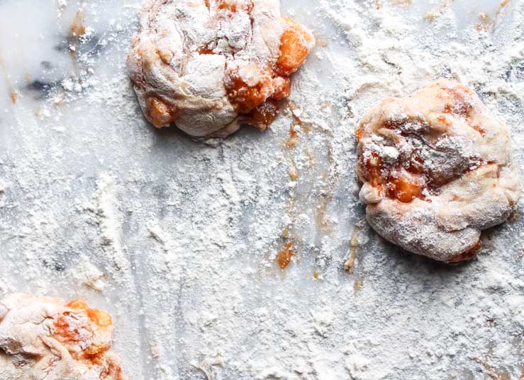 Shaping Peach Fritters