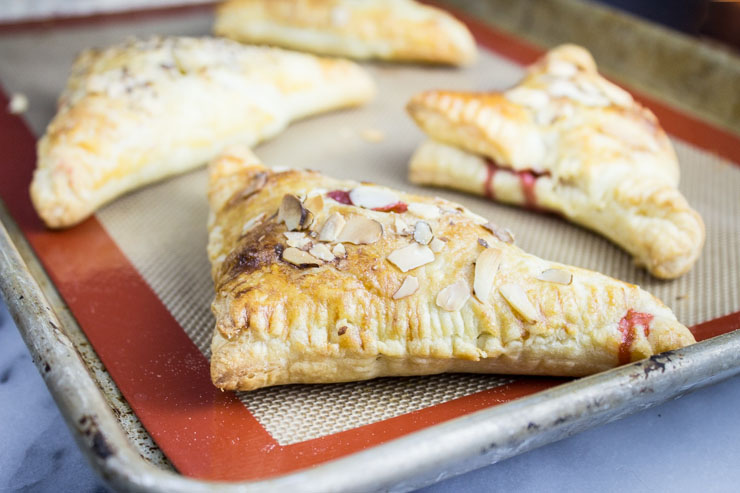 Baked Strawberry Almond Turnovers