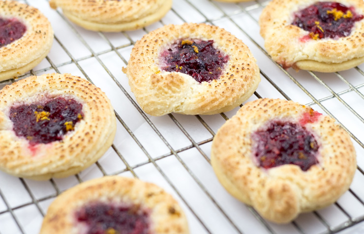 Cranberry Marzipan Shortbread Cookies