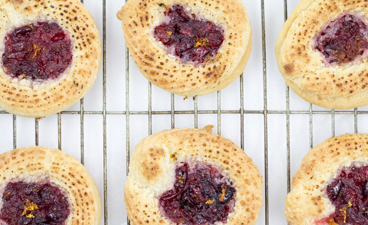 Cranberry Marzipan Shortbread Cookies