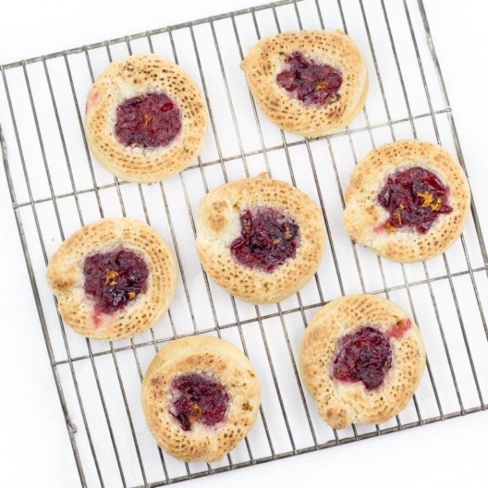 Cranberry Marzipan Shortbread Cookies