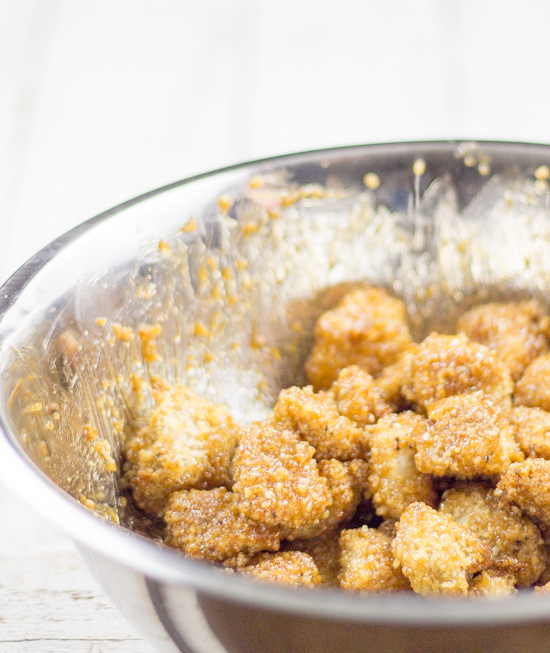 Tossing Chicken in Spicy Honey Sauce