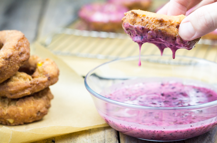 Blueberry Glazed Peppered Corn Doughnuts