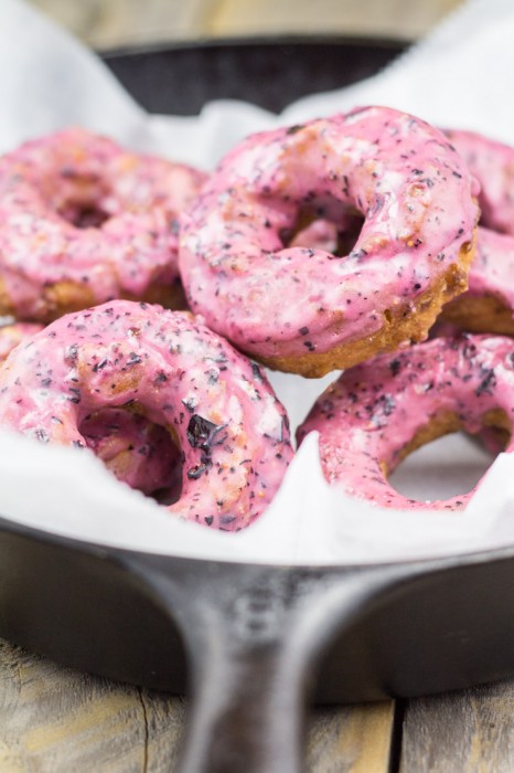 Blueberry Glazed Peppered Corn Doughnuts