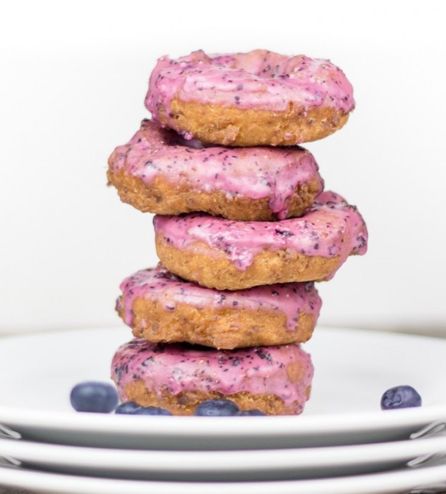 Blueberry Glazed Peppered Corn Doughnuts