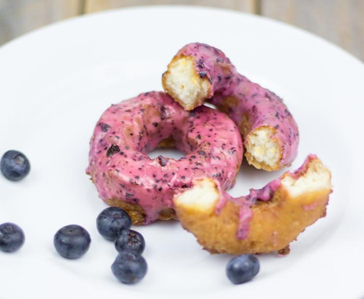 Blueberry Glazed Peppered Corn Doughnuts