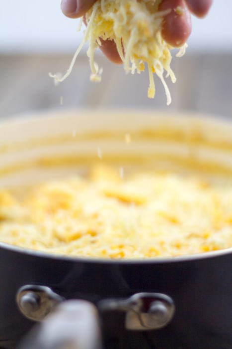 Adding Cheese for Mac and Cheese