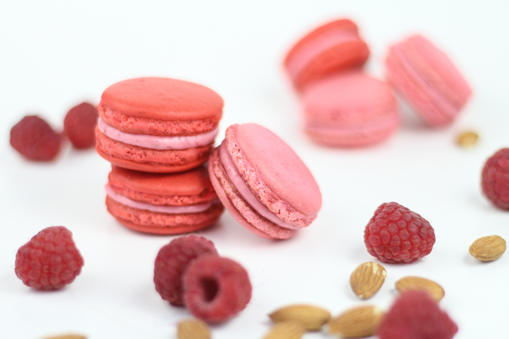 Raspberry Almond Macarons