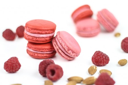 Raspberry Almond Macarons