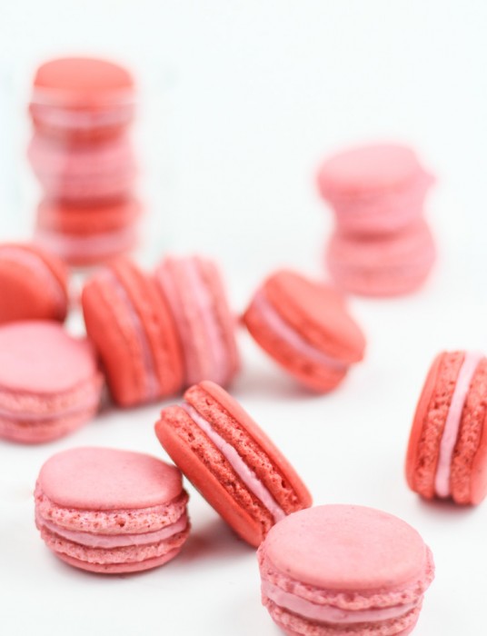 Raspberry Almond Macarons