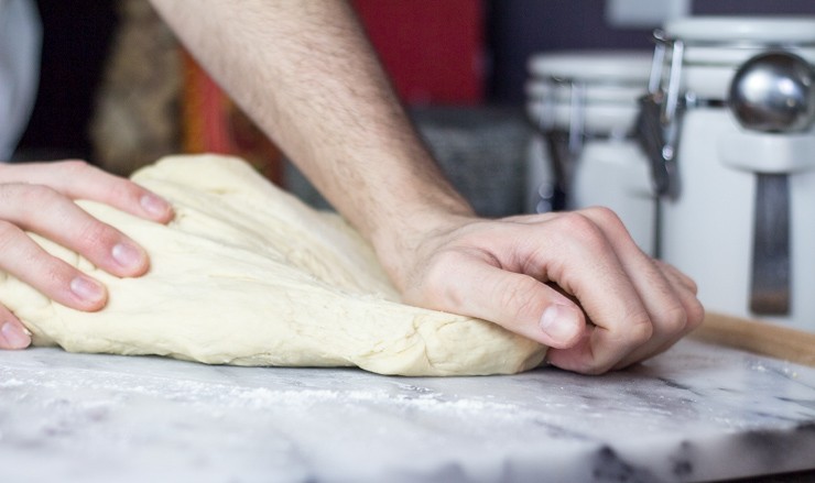 Kneading Beignet Dough