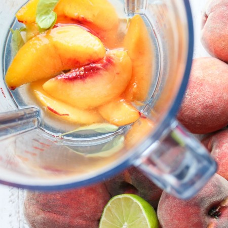 Frozen Peach Basil Daiquiri