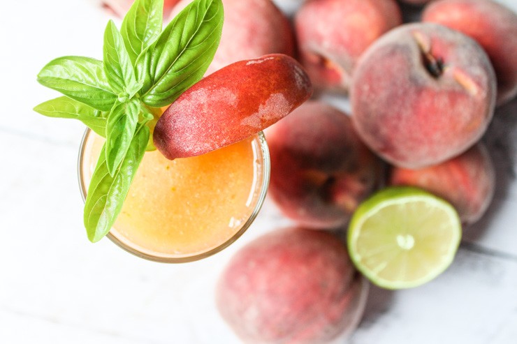 Frozen Peach Basil Daiquiri