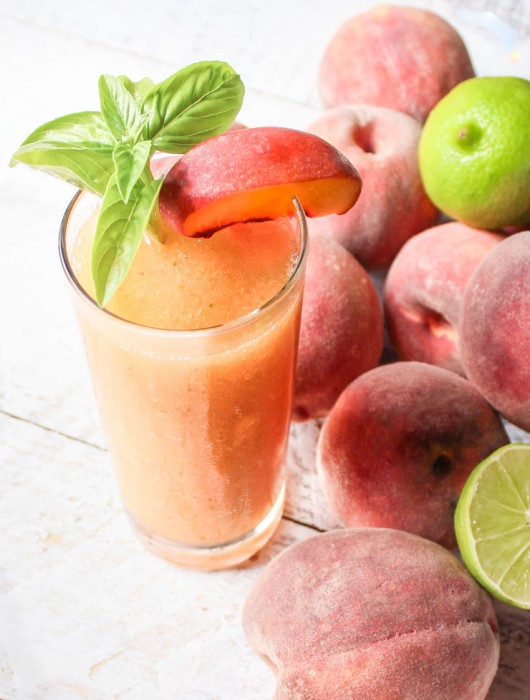 Frozen Peach Basil Daiquiri