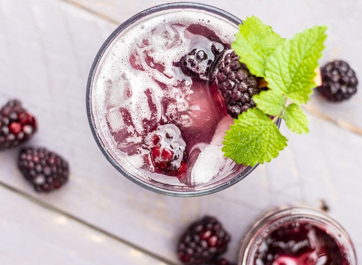 Blackberry Jammin Lemon Balm Cocktail