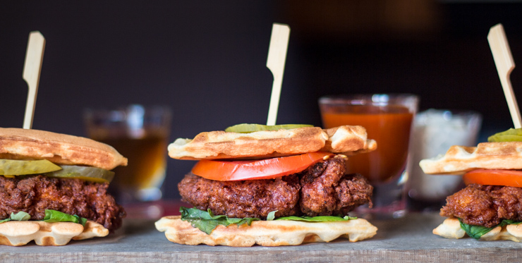 Hot Chicken Waffle Sliders