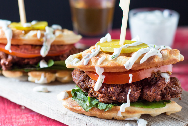 Hot Chicken Waffle Sliders