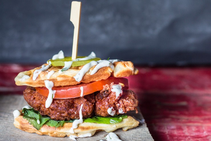 Hot Chicken Waffle Sliders