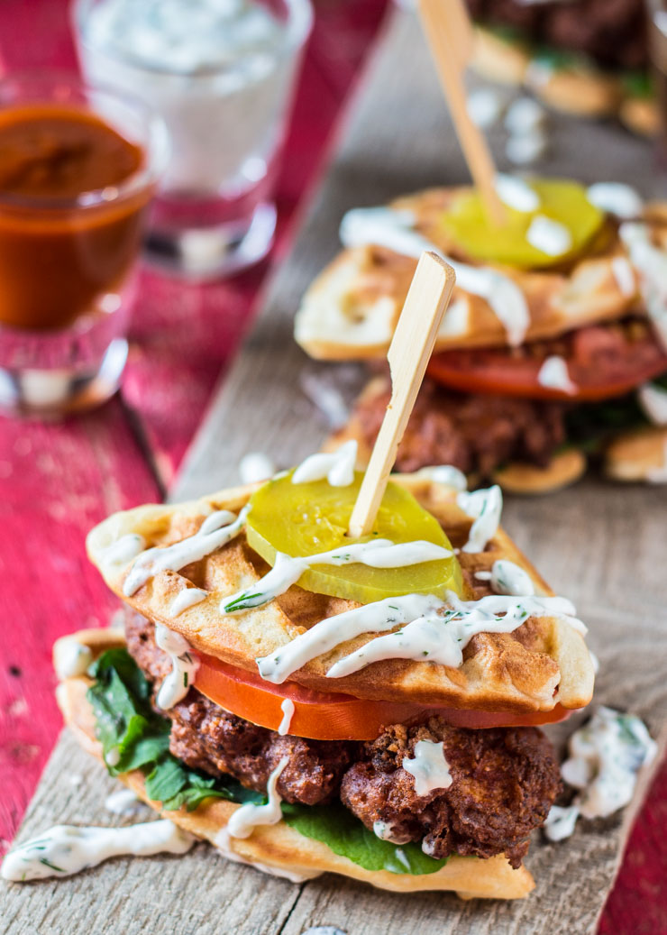 Hot Chicken Waffle Sliders