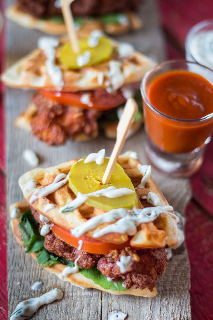 Hot Chicken Waffle Sliders