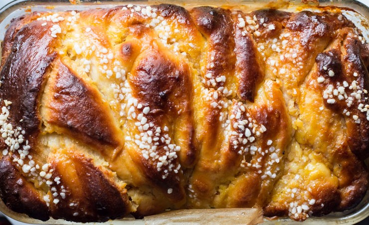 Peaches and Cream Sweet Babka Bread