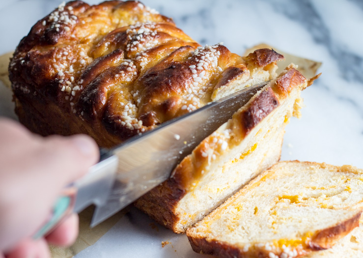 Peaches and Cream Sweet Babka Bread