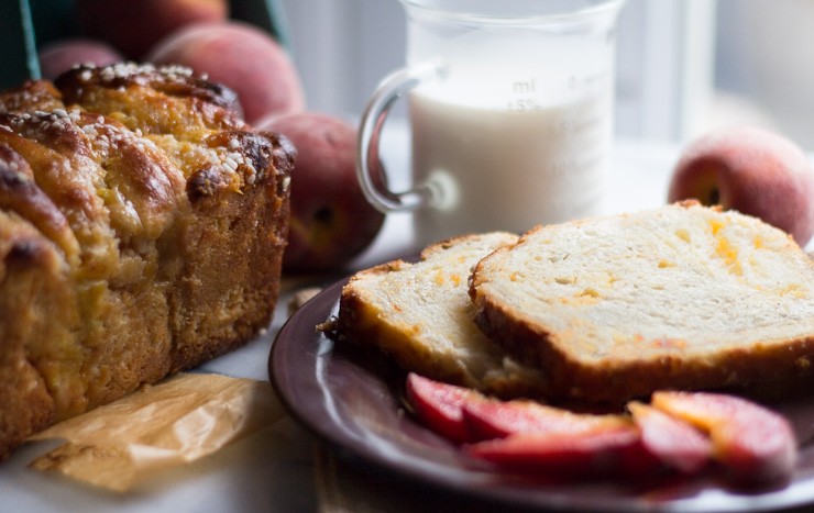 Peaches and Cream Sweet Babka Bread