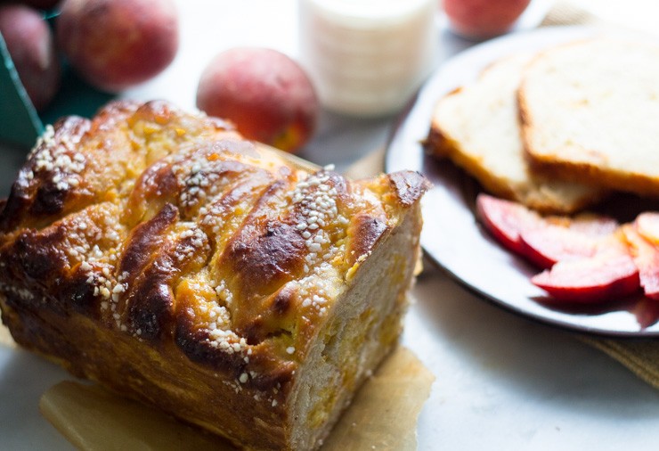 Peaches and Cream Sweet Babka Bread