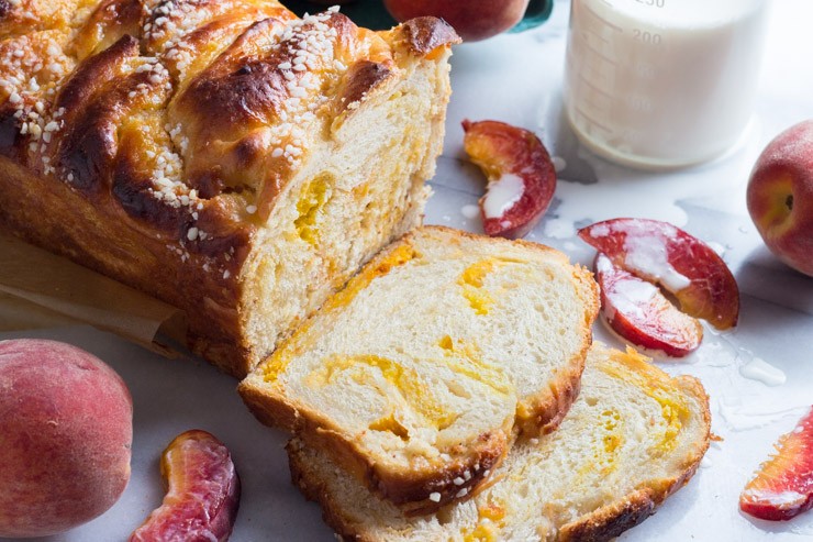 Peaches and Cream Sweet Babka Bread