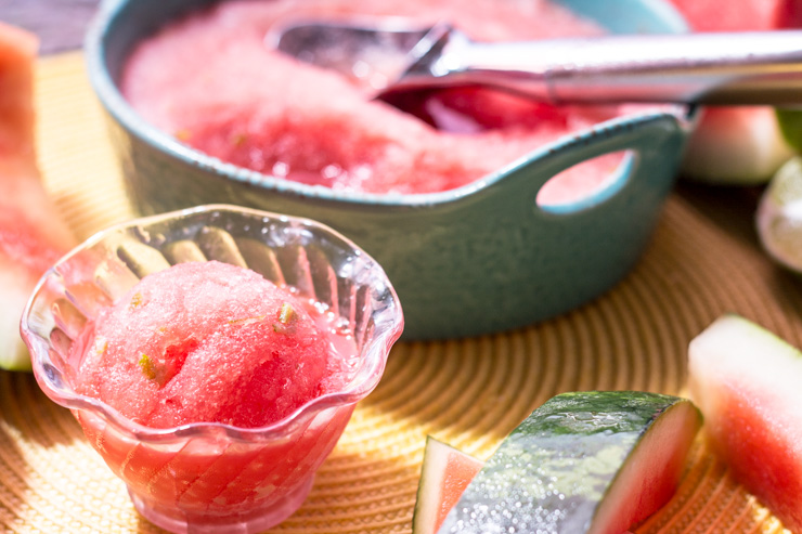 Tequila Lime Watermelon Sorbet