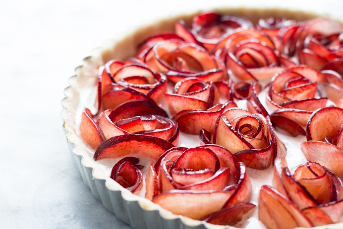 Pluot Meringue Tart before baking