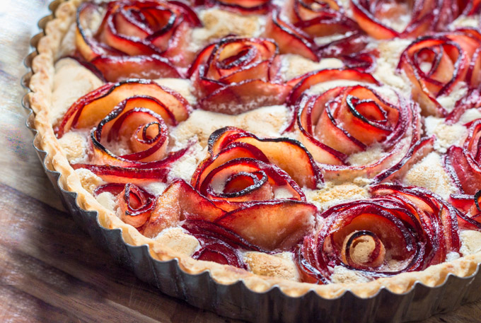 Baked Pluot Meringue Tart