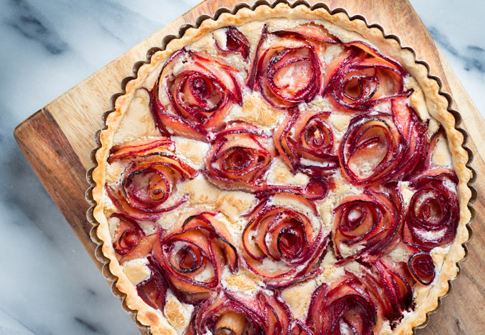 Baked Pluot Meringue Tart