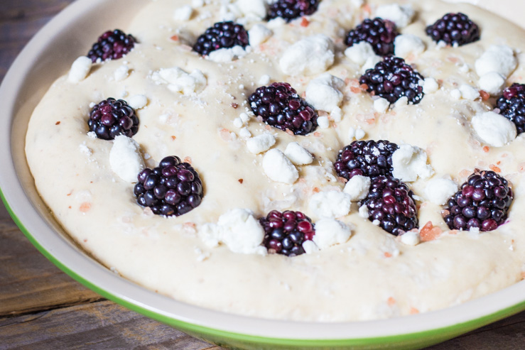 Preparing Blackberry Goat Cheese Focaccia