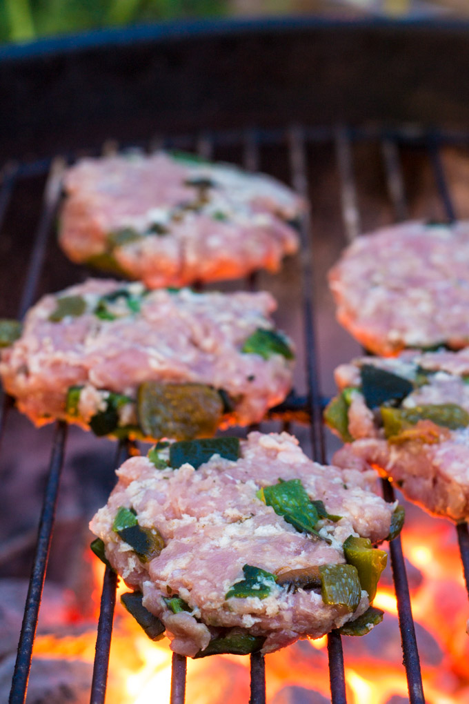 Grilling the Poblano Turkey Sliders