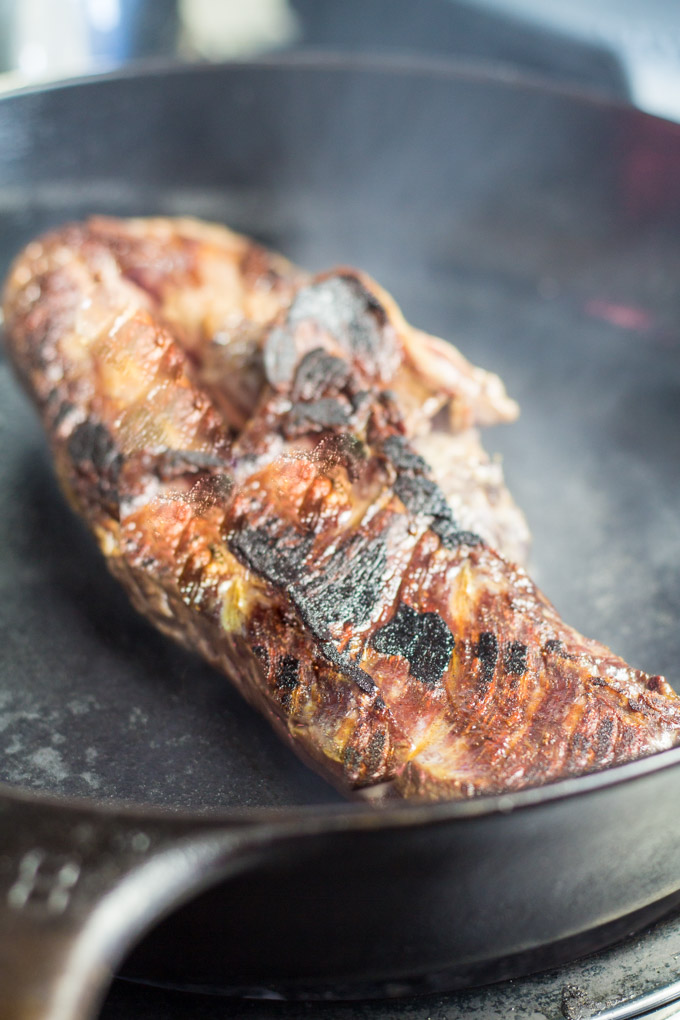 Searing the Flank Steak