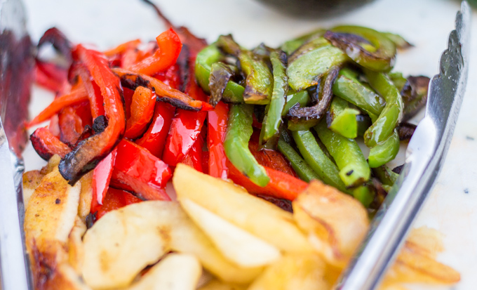 Grilled Peppers and Apples for Fajitas