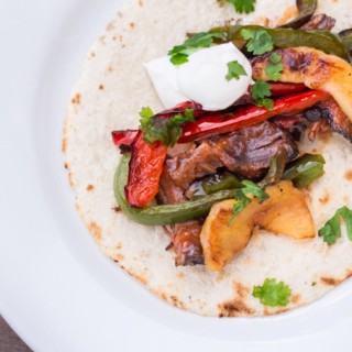 Apple Bourbon Steak Fajitas