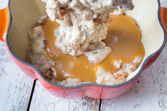 Mixing Caramel Apple Soda Bread