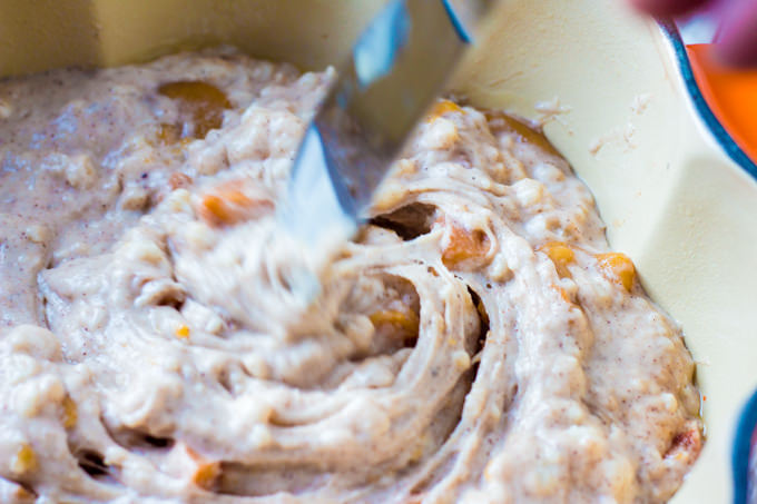 Mixing Caramel Apple Soda Bread