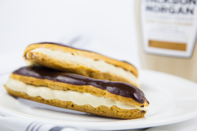 Brown Sugar Cinnamon Whiskey Cream Eclairs