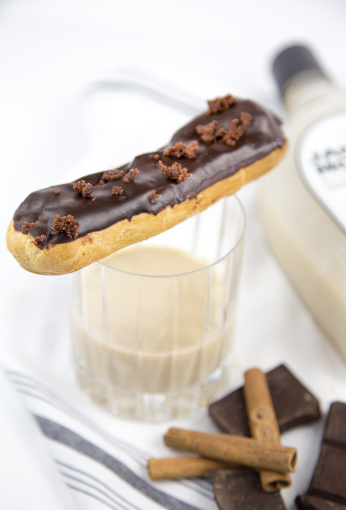 Brown Sugar Cinnamon Whiskey Cream Eclairs